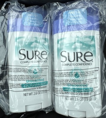 2 Pack: SURE AntiPerspirant Deodorant 48hr Lasting Invisible Solid Unscented NEW