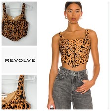 superdown Savanah Bustier Top Leopard Animal Print Corset Revolve Tan Small