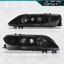 Black Housing Clear Corner Projector Headlight Driving Lamps For 03-05 Mazda 6