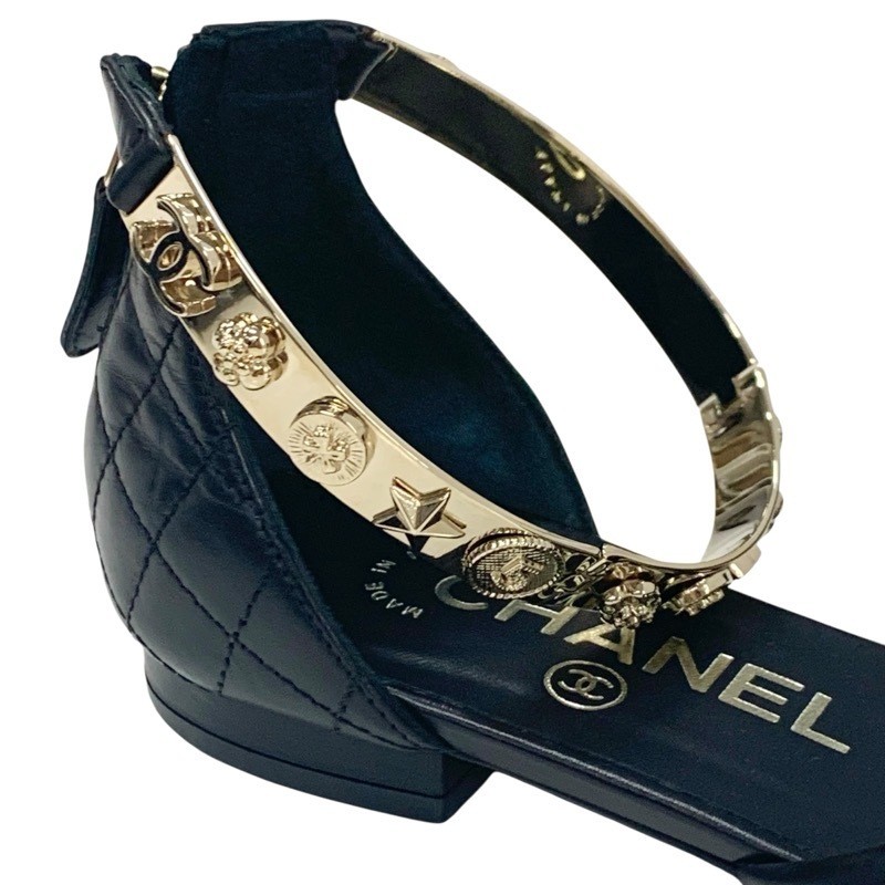 CHANEL sandals size 35 US5 black gold women's thumbnail 19