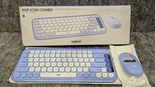 Logitech POP ICON Combo, Bluetooth Keyboard and Mouse Combo Lilac NEW