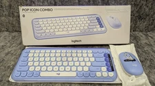 Logitech POP ICON Combo, Bluetooth Keyboard and Mouse Combo Lilac 🔥NEW🔥