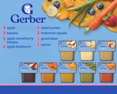 Gerber 2nd Food Baby Food Banana Puree, Natural  Non-GMO, 4 Ounce Tubs, 8 Ou...