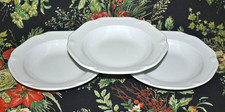 Pillivuyt France Set Of 3 Eclectique Light Gray Rimmed 8.5" Soup / Pasta Bowls