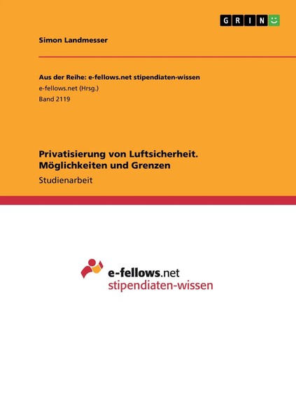 Simon Landmesser | Privatisierung Von Luftsicherheit. MöGlichkeiten Und Grenzen-image