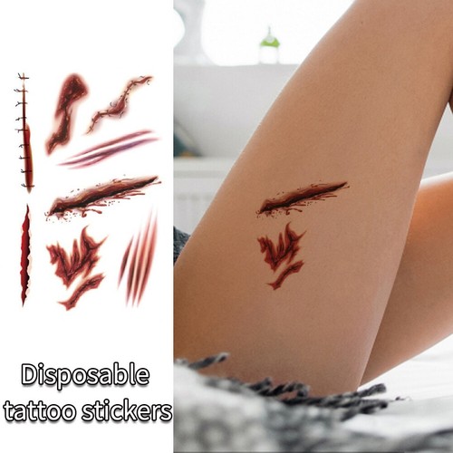Halloween Temporary Tattoo Waterproof 6PCS for Halloween Cosplay