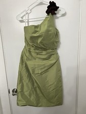 Davinci Womens Dress 6 Green One Shoulder Cocktail Prom Evening Formal