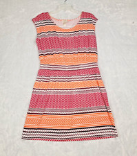 Ann Taylor Sheath Dress Womens PL Ivory Maroon Berry Knit Blouson Easter