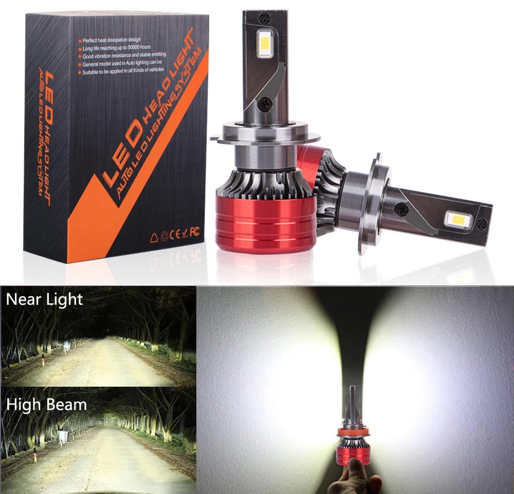 Phares LED 9012 HIR2 6000K Blanc pour éclairage auto haute puissance