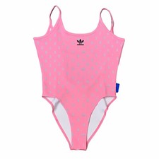 NWT Adidas Originals Pink Body Suit XL Backless Trefoil Graphic Reflective