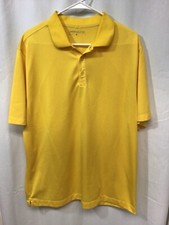 Nike Golf Dri-Fit Yellow Large Polyester Golf/Polo Shirt P5
