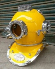Collectibles Yellow Paint & Nickel Finish U.S. Navy Diving Helmet Mark V Replica