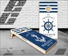 Anchor Ship Wheel Beach House Cornhole Boards Bean Bag Toss Game