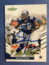 SIGNED BRADIE JAMES 2007 SCORE FOOTBALL CARD AUTOGRAPHED COWBOYS #8