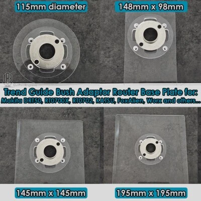 CUTPRINTENGRAVE Makita DRT50 RT0700 KATSU Router Trend Guide Bush Adaptor Base Plate - 4 sizes