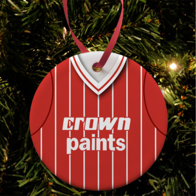 Liverpool Home 1984 Retro Trikot Christbaumschmuck Kugel Keramik flach