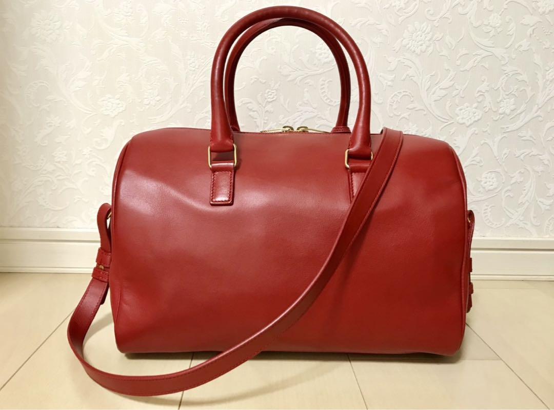 Borsa a tracolla Saint Laurent Duffel 6 2 vie originale a mano donna pelle bovina rossa