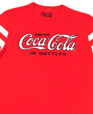 Drink COCA-COLA T-shirt Vintage COKE Licensed Stripe Tee Adult S,M