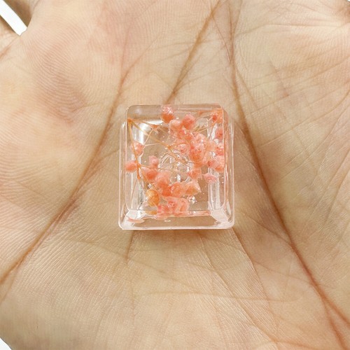 Resin Dry Flower Artisan Keycap Cross Axis Mechanical Keyboard Keycap(Pink)
