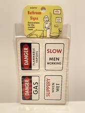 Vintage Adams Magic Trick Prank Joke New in Package - Bathroom Signs