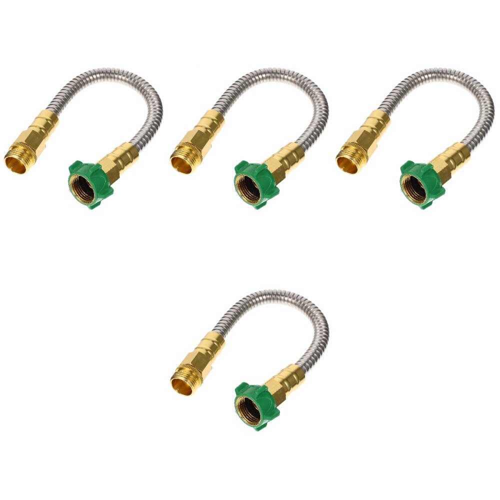 4 Pieces Stainless Steel Water Pipe Extender Hose with Female to