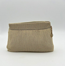 Vintage Whiting Davis Ivory Mesh alu-mesh Cosmetic Clutch Purse Bag Zipper
