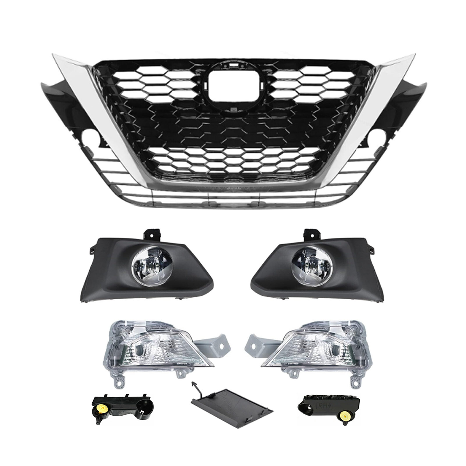 For 2019 2020 2021 2022 Nissan Altima New Front Bumper Cover Grill Fog Light Kit