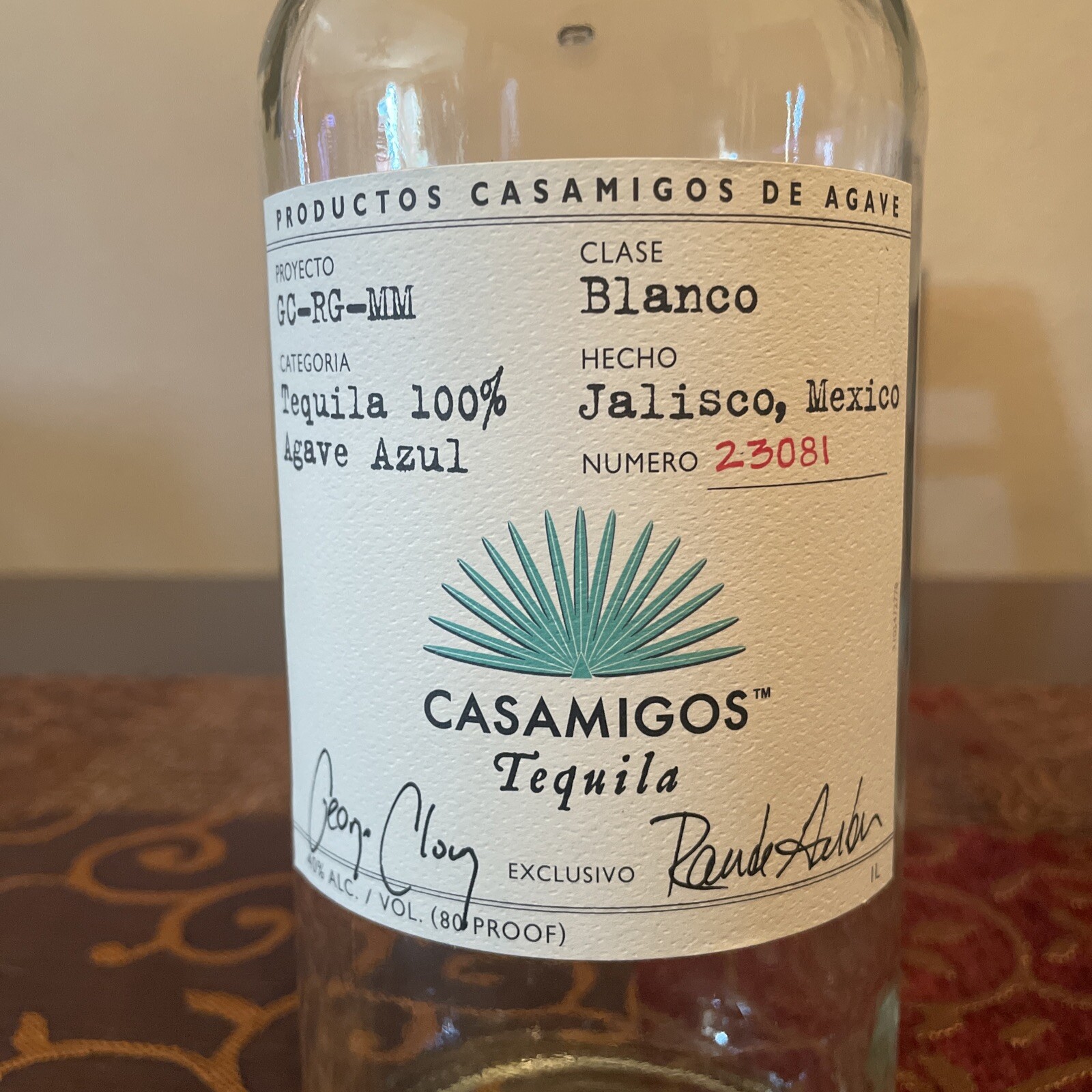 Celebrity Tequila CASAMIGOS Clooney) Entire Family Blanco