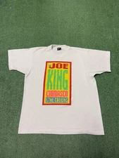 Vintage 90s Joe “King” Carrasco And The Crowns Band Shirt Size XL White MARKED