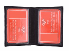 RFID Blocking Genuine Leather 2 License Holder Thin ID Card Wallet U.S Seller