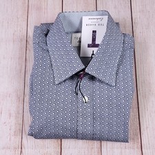Mens Ted Baker Endurance Long Sleeve Dress Shirt Nay  White Size 15 34/35