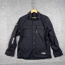 Truewerk Mechanic Shirt Mens Medium Black FR Fire Resistant Workwear Snap Button