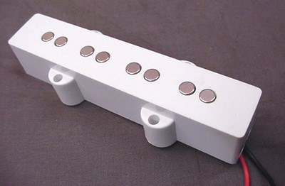WHITE PICKUP FOR 4 STRING JAZZ BASS GUITAR double poles