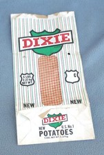 Sacchetto patate originale marca DIXIE 5 libbre - mai usato - 7" x 14"