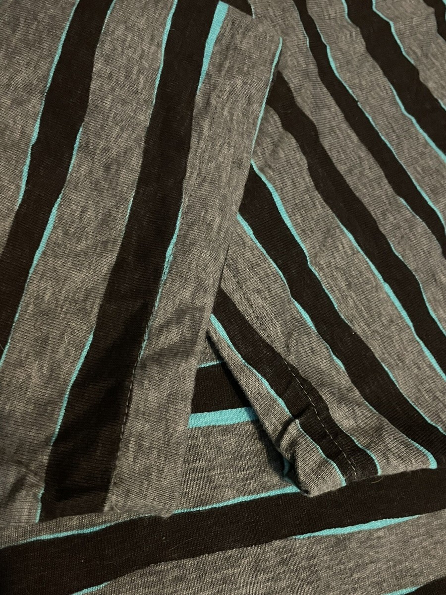 Vintage 80s Quiksilver Striped Single Stitch T-shirt (Blue,Grey