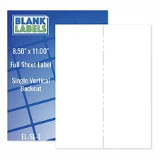 100 Removable Laser / Ink Jet Labels 1 up Full Sheet Decal Stickers. 100 Sheets