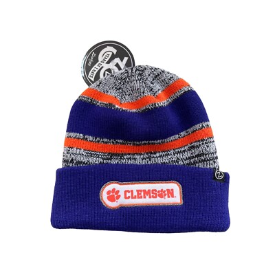 Zephyr Clemson Tigers Beanie Hat OS Blue Gray Orange College Cozy Knit Fall NEW