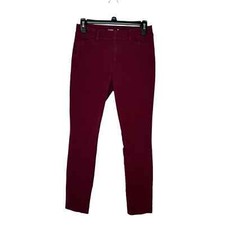 Old Navy Women's Pixie Pants Hi-Rise Skinny Chino Secret Slim Pockets Red Wine 2