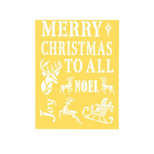 Merry Christmas to All Craft Stencil, Holiday Stencil, Christmas Symbols Stencil