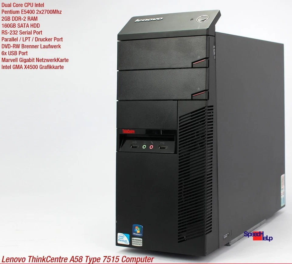 IBM LENOVO THINKCENTRE A58 7515 81G COMPUTER PC WINDOWS XP PARALLEL RS-232 COM  - Bild 2 von 4
