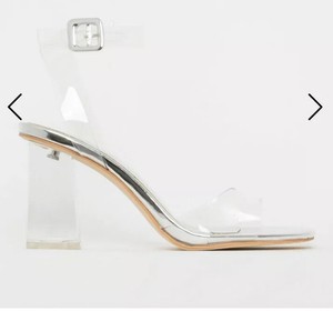 mid clear block heels