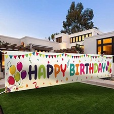 Large Colorful Happy Birthday Yard Banner Sign Birthday Party Outdoor Decoration