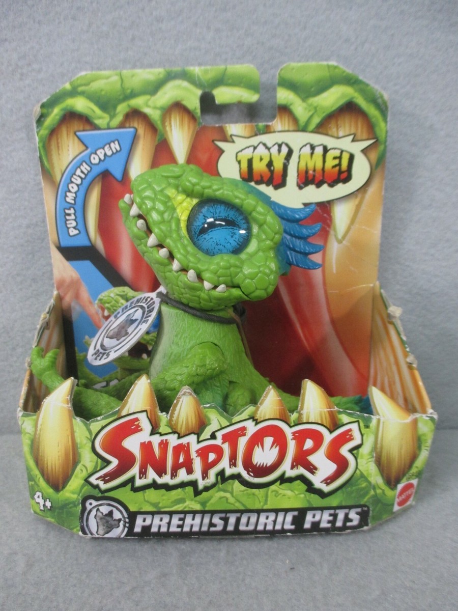 Prehistoric Pets SNAPTORS Green Raptor Dinosaur 2010 Mattel NEW