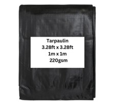 Tarpaulin Black 1 x 1 m Waterproof Tarp Shed Cover For Camping Picnic