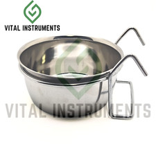 Cage Coop Cup Bird Food Water Bowl 10 oz Wire Hanger Stainless Steel