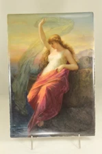 Fine Antique 12" KPM Hand Painted Porcelain Plaque LORELEI Artist Signed Gürner