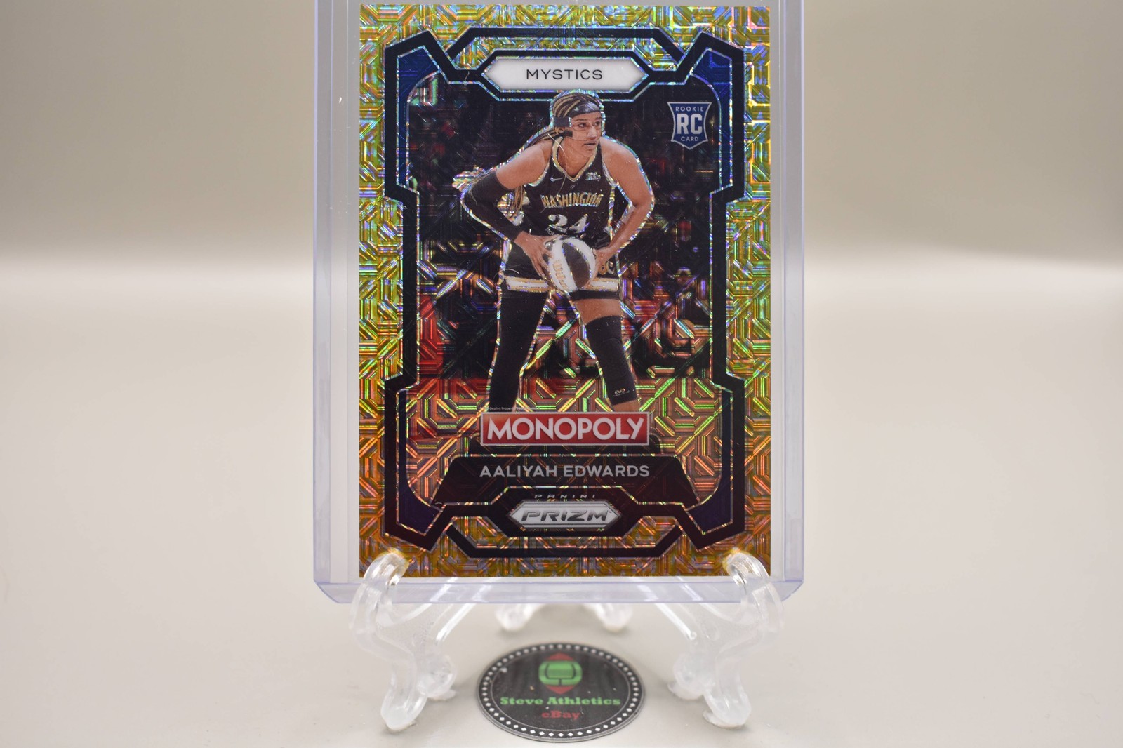 Aaliyah Edwards 2024 Panini Prizm Monopoly WNBA Gold Millionaire /500 RC #13