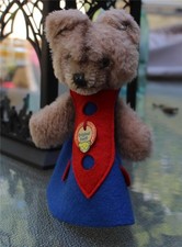 Steiff Nightcap Bear Button and Paper Tag 5-1/2" Blue Felt Outfit No Body 1960