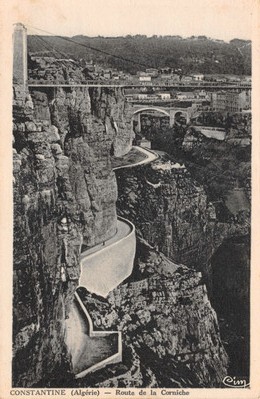 Postcard Constantine Algeria Route de la Corniche Sidi M'Cid Bridge