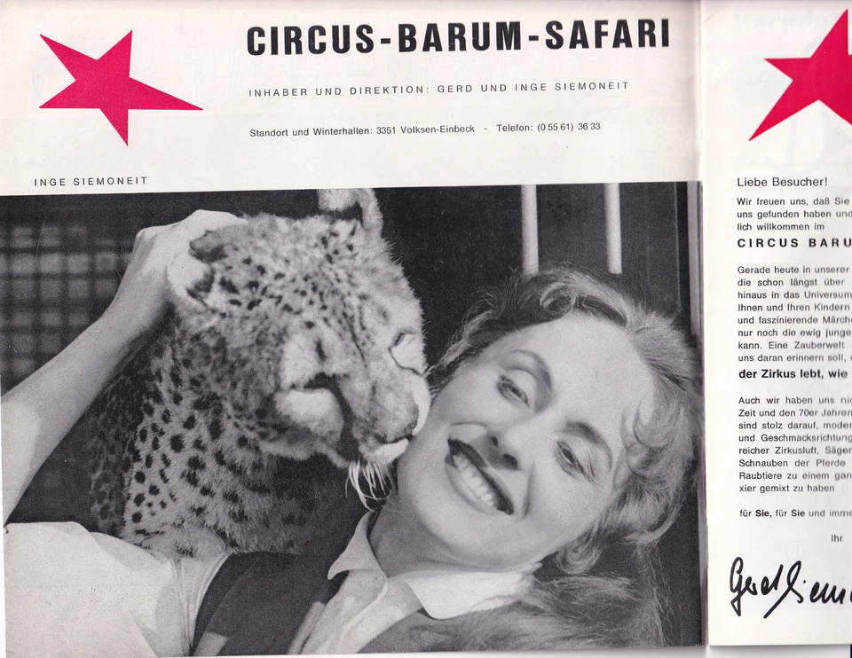 Zirkus Barum Simoneit, Einbeck, altes Programmheft, vor 1974, 28 Seiten, Circus - Bild 2 von 2